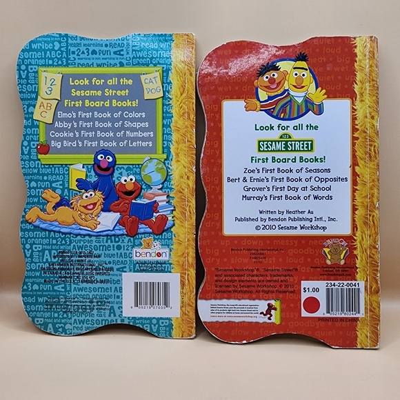 2 Sesame Street Board Books Bert Ernie's Opposites Abby's Book of Shapes - Picture 2 of 2